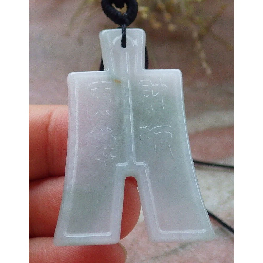 Certified Green Burma 100% Natural A Jade Jadeite Pendant Old Coin Necklace - Image 5