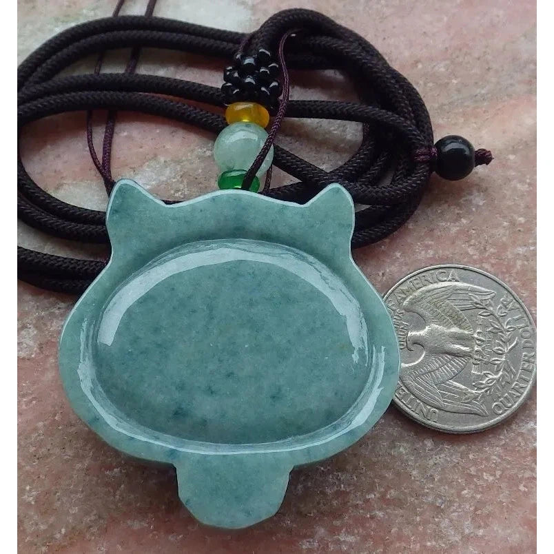 Certified Green Burma Natural 100% A Jade Jadeite Pendant Tiger Head - Image 6