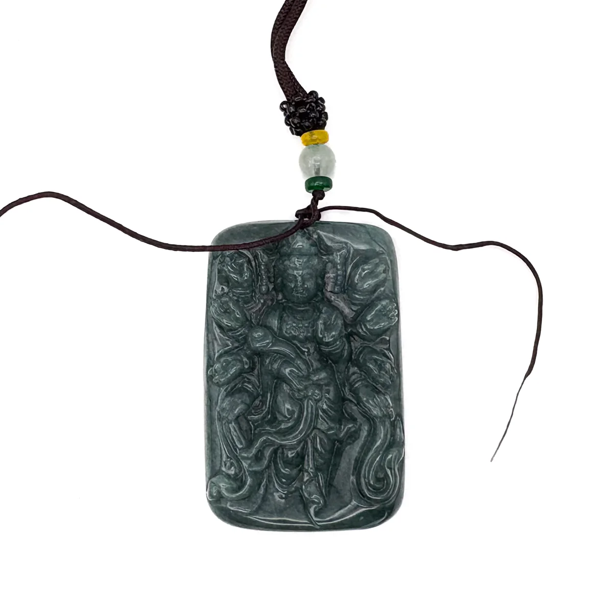 Certified Green Burma Natural A Jade Jadeite Pendant 1000 Hand Guanyin Necklace - Image 2