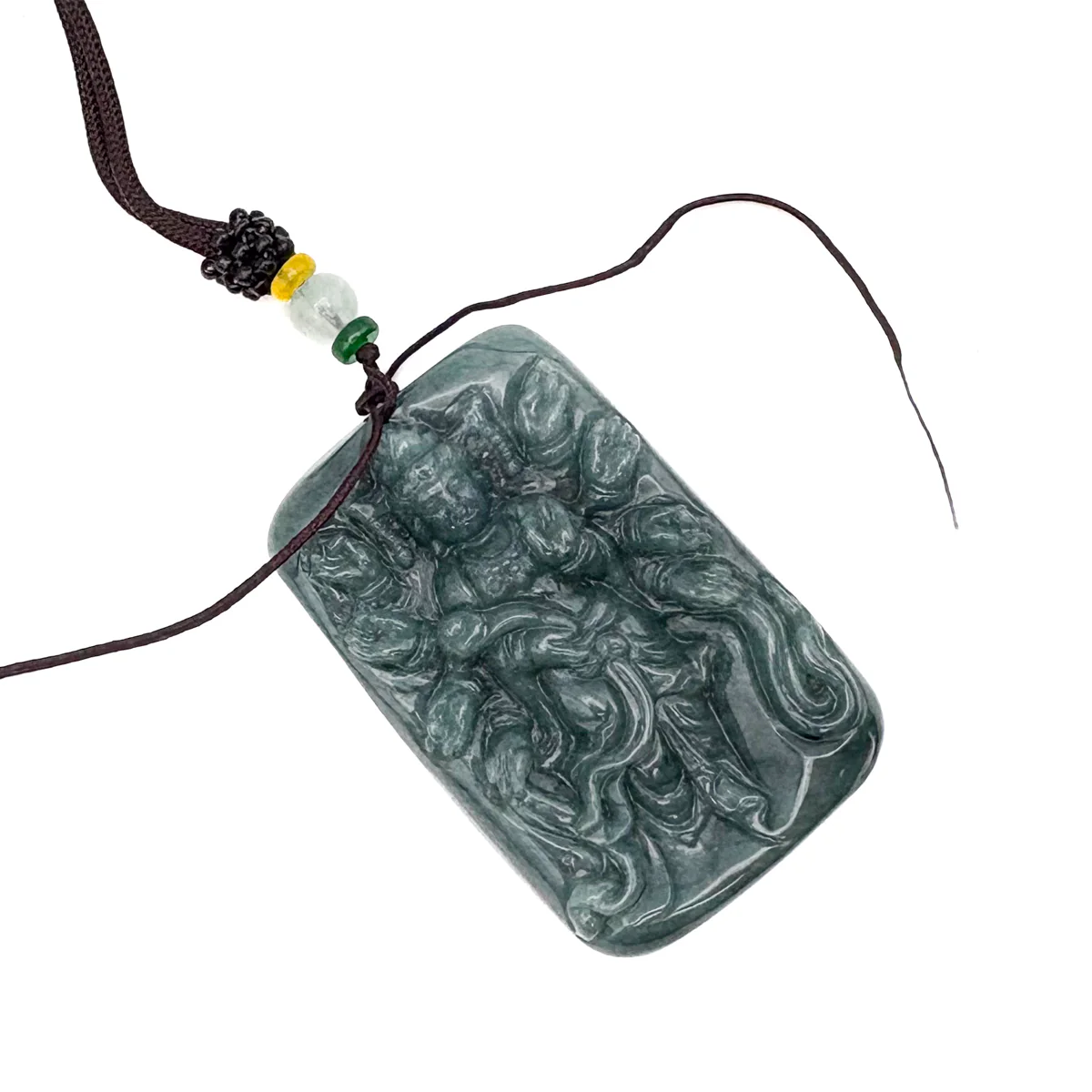 Certified Green Burma Natural A Jade Jadeite Pendant 1000 Hand Guanyin Necklace - Image 3
