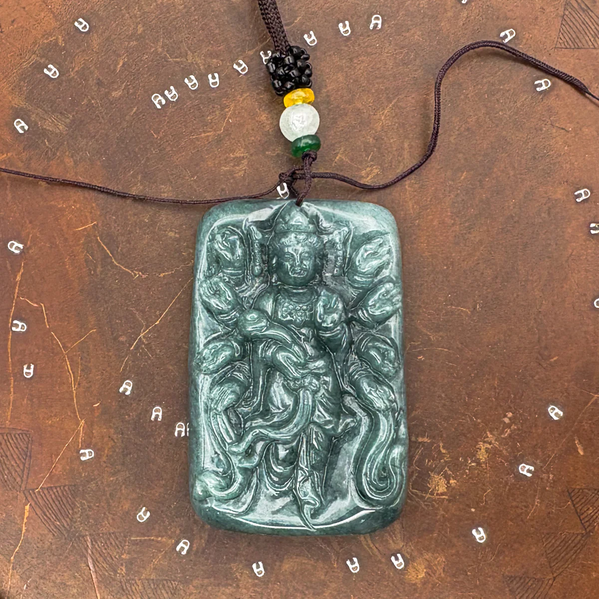 Certified Green Burma Natural A Jade Jadeite Pendant 1000 Hand Guanyin Necklace - Image 5