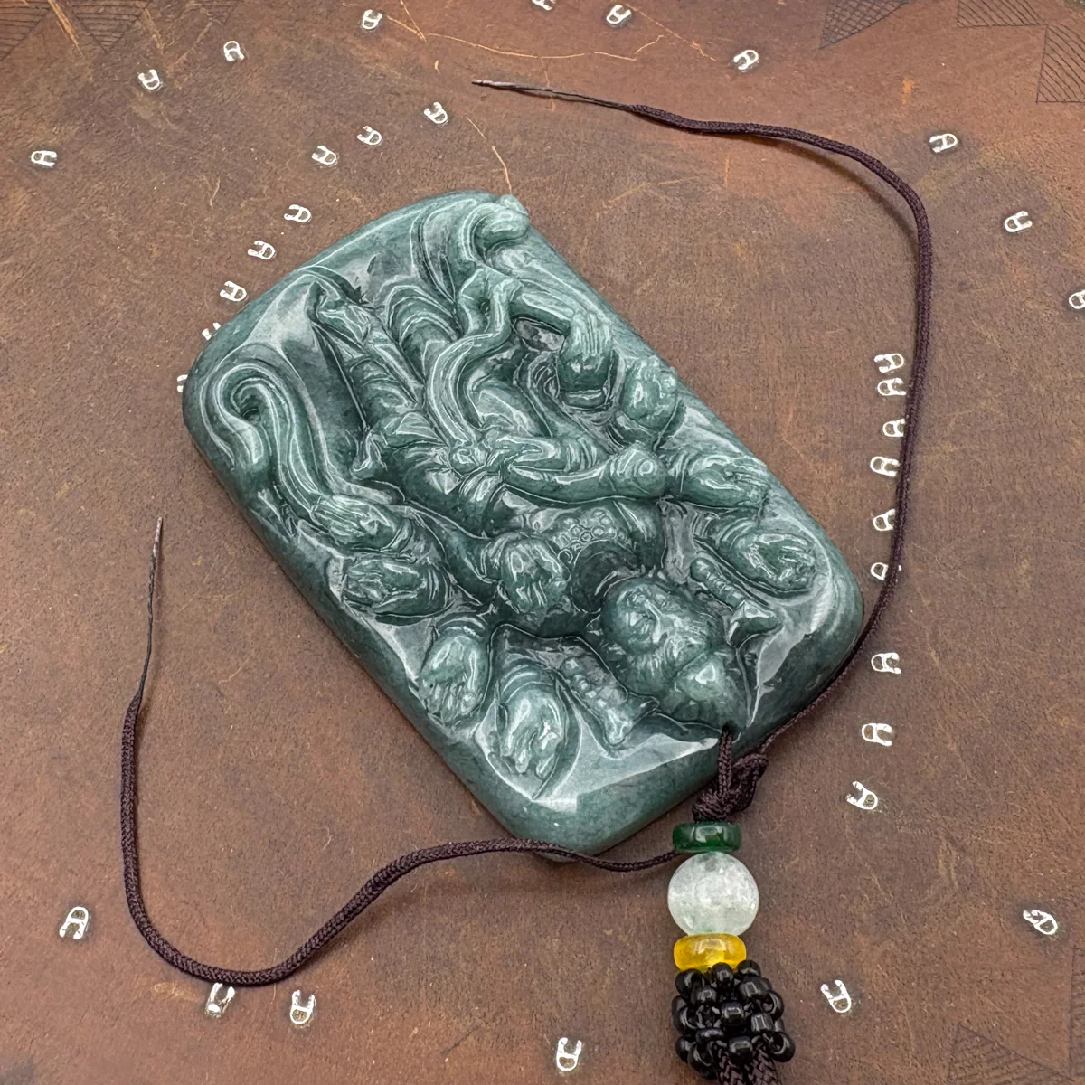 Certified Green Burma Natural A Jade Jadeite Pendant 1000 Hand Guanyin Necklace - Image 6