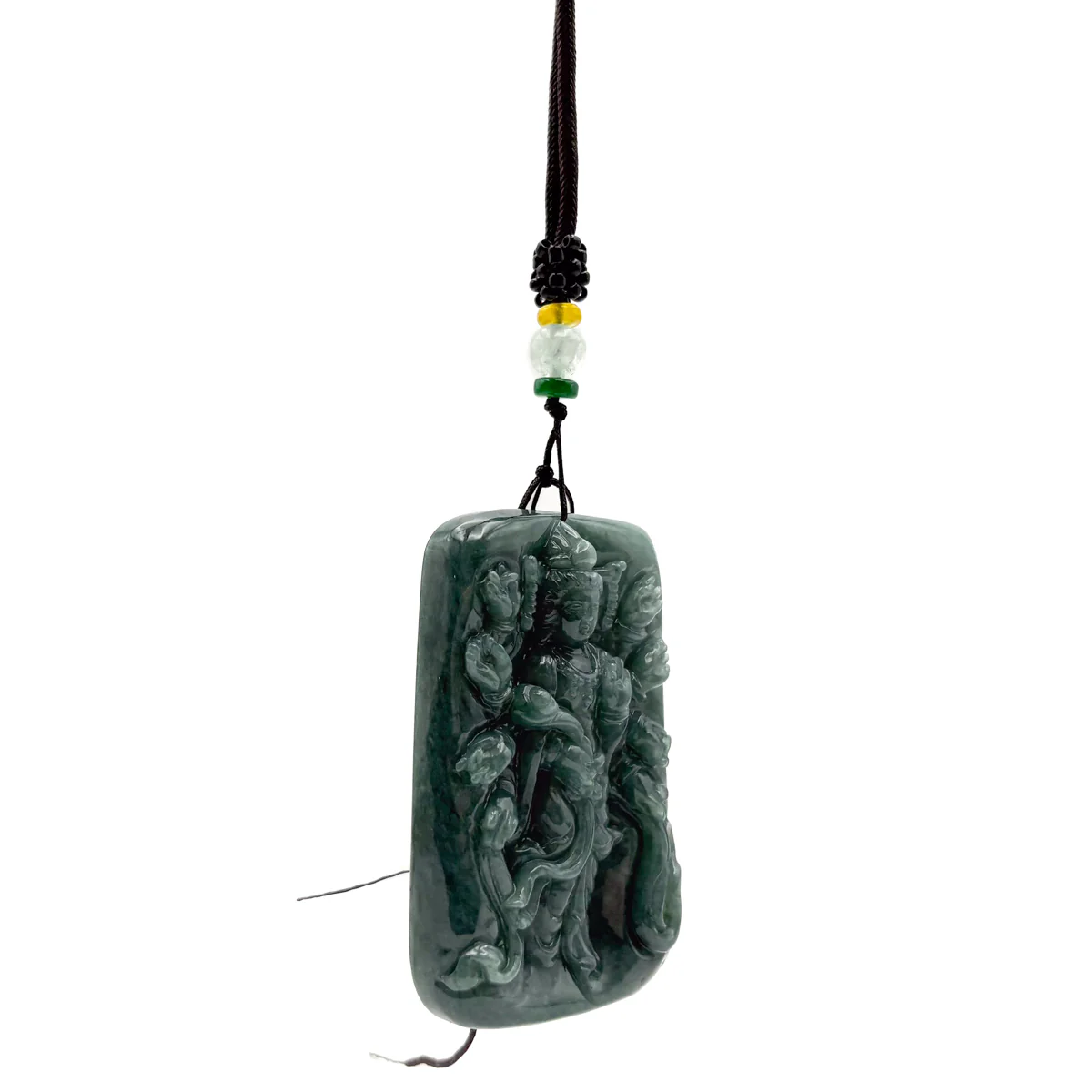 Certified Green Burma Natural A Jade Jadeite Pendant 1000 Hand Guanyin Necklace - Image 7