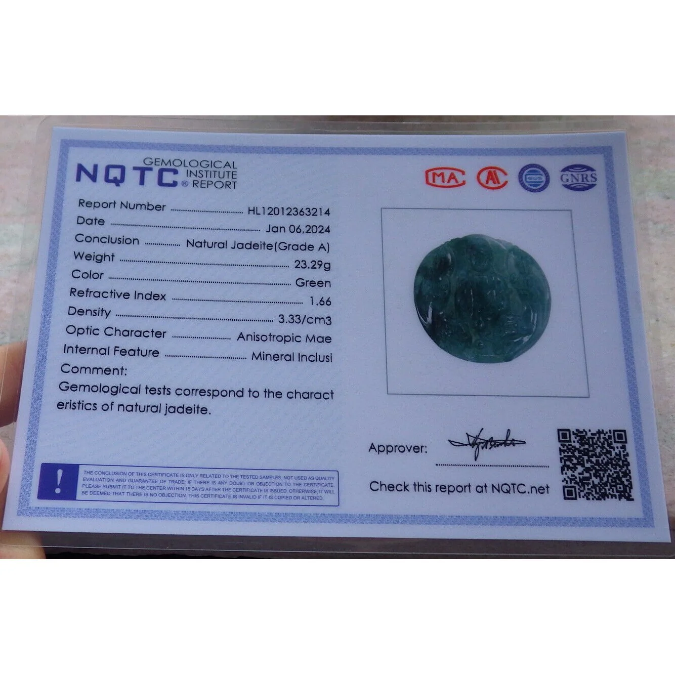Certified Green Burma Natural A Jade Jadeite Pendant Buddha Guanyin Necklace - Image 10