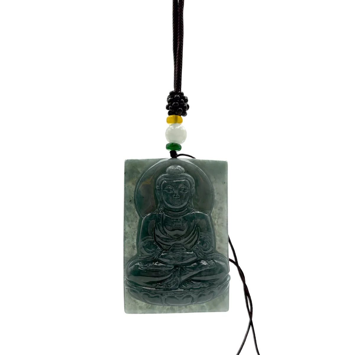Certified Green Burma Natural A Jade Jadeite Pendant Buddha Guanyin Necklace - Image 10