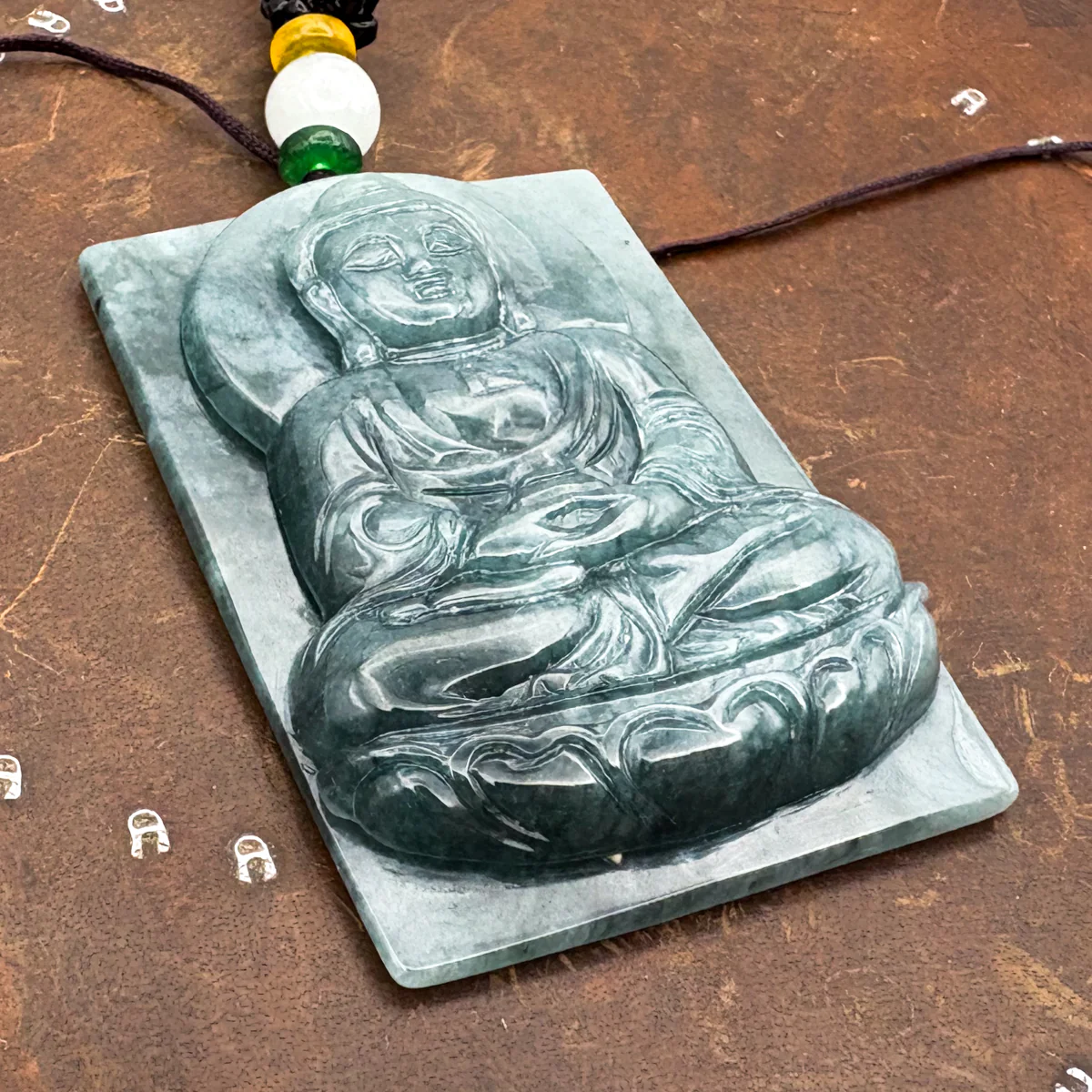 Certified Green Burma Natural A Jade Jadeite Pendant Buddha Guanyin Necklace - Image 14