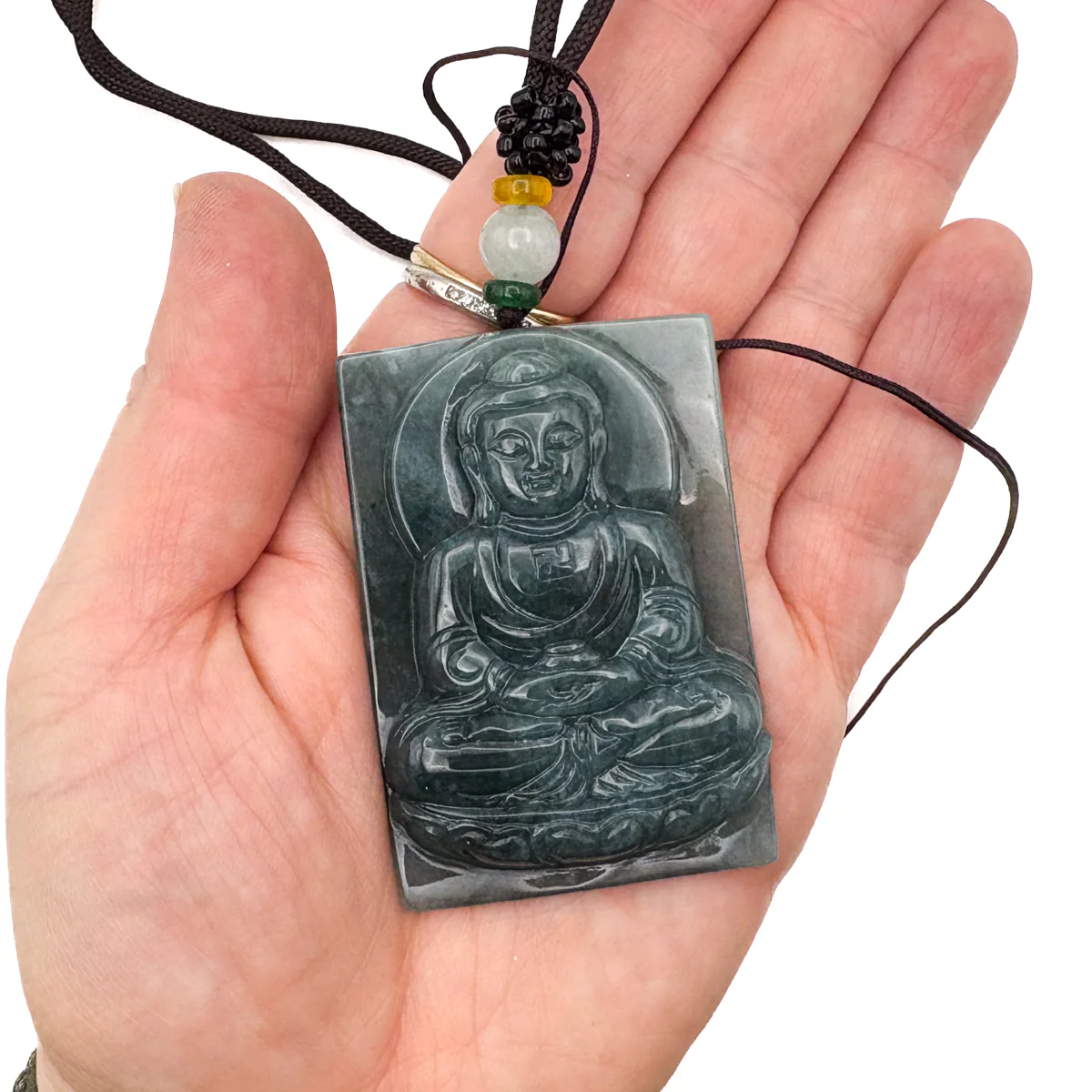 Certified Green Burma Natural A Jade Jadeite Pendant Buddha Guanyin Necklace - Image 15