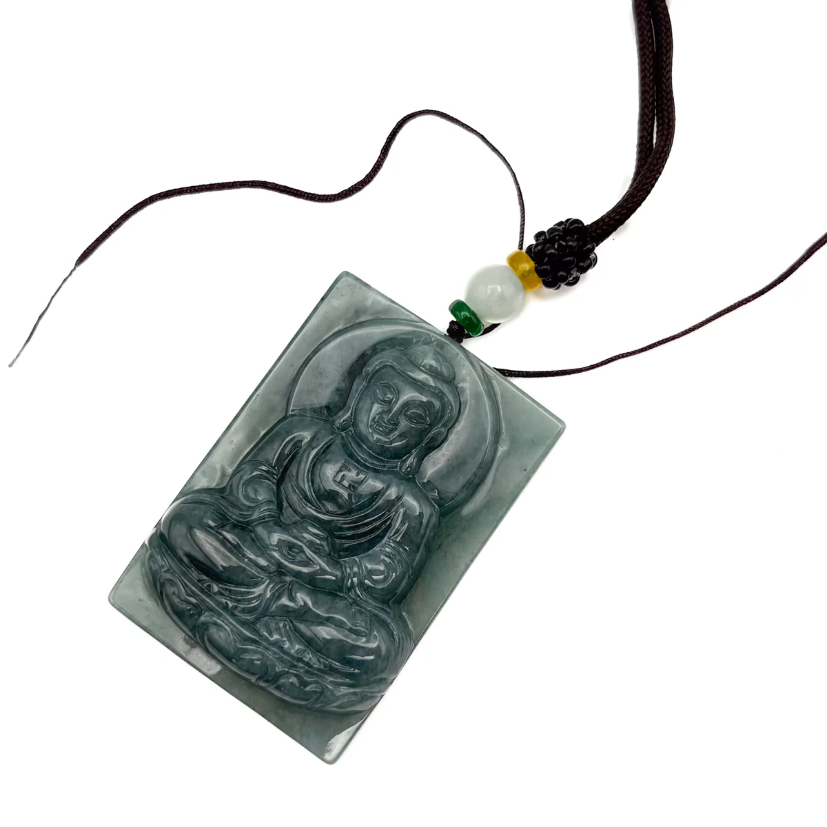 Certified Green Burma Natural A Jade Jadeite Pendant Buddha Guanyin Necklace - Image 6