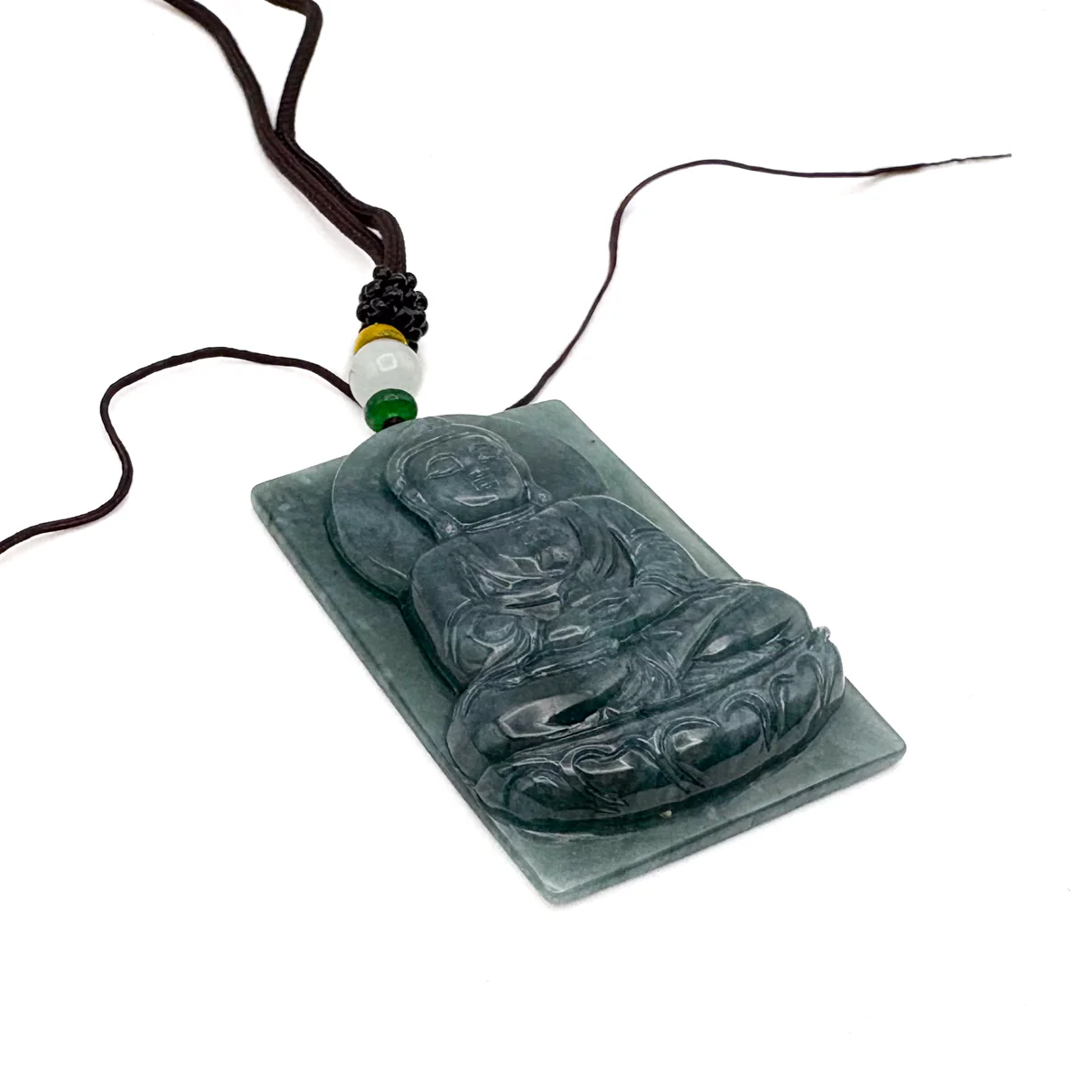 Certified Green Burma Natural A Jade Jadeite Pendant Buddha Guanyin Necklace - Image 9