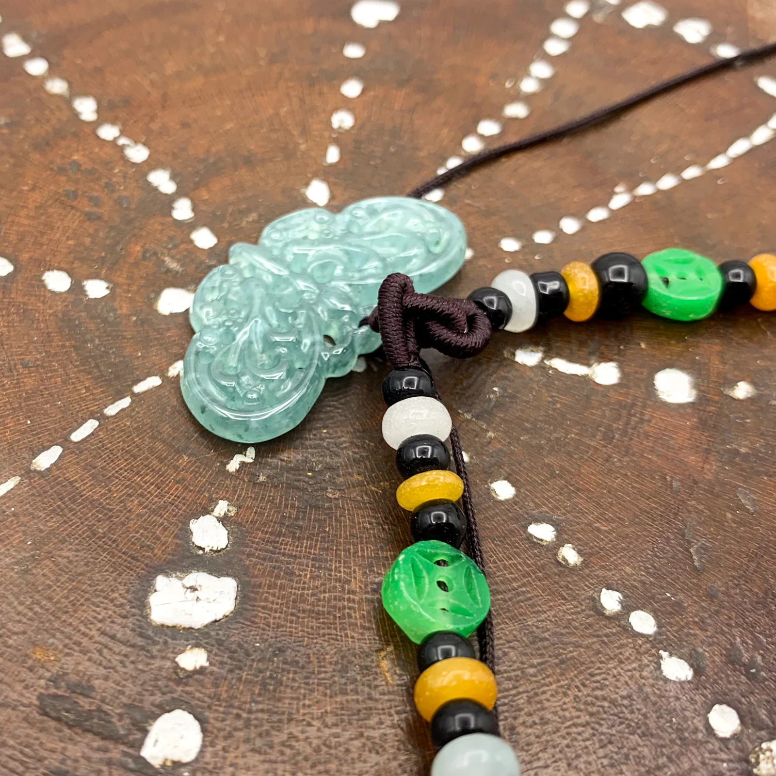 Certified Green Burma Natural A Jade Jadeite Pendant Butterfly Necklace - Image 4