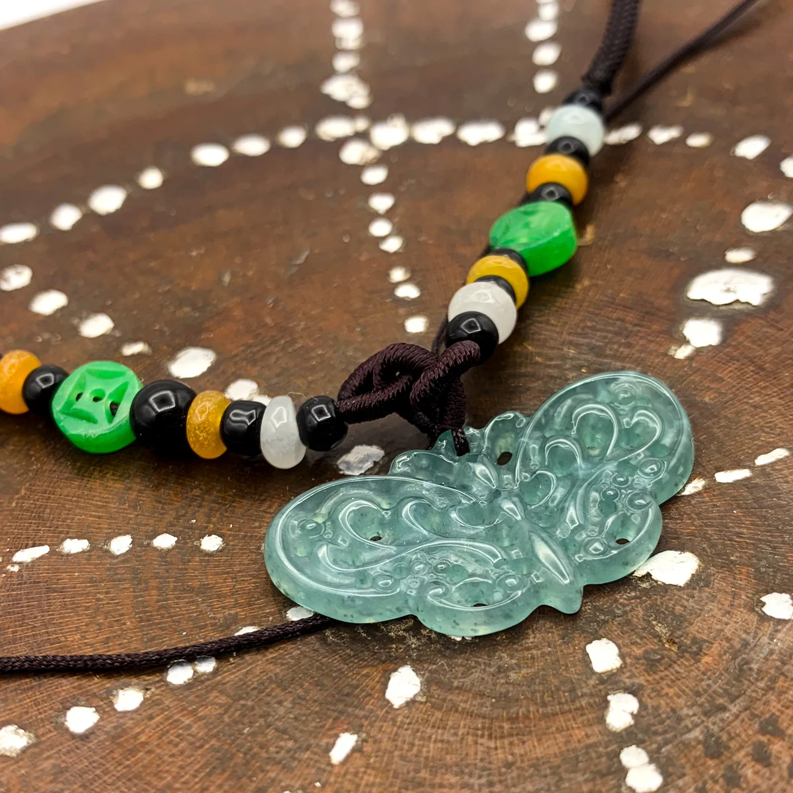 Certified Green Burma Natural A Jade Jadeite Pendant Butterfly Necklace - Image 5