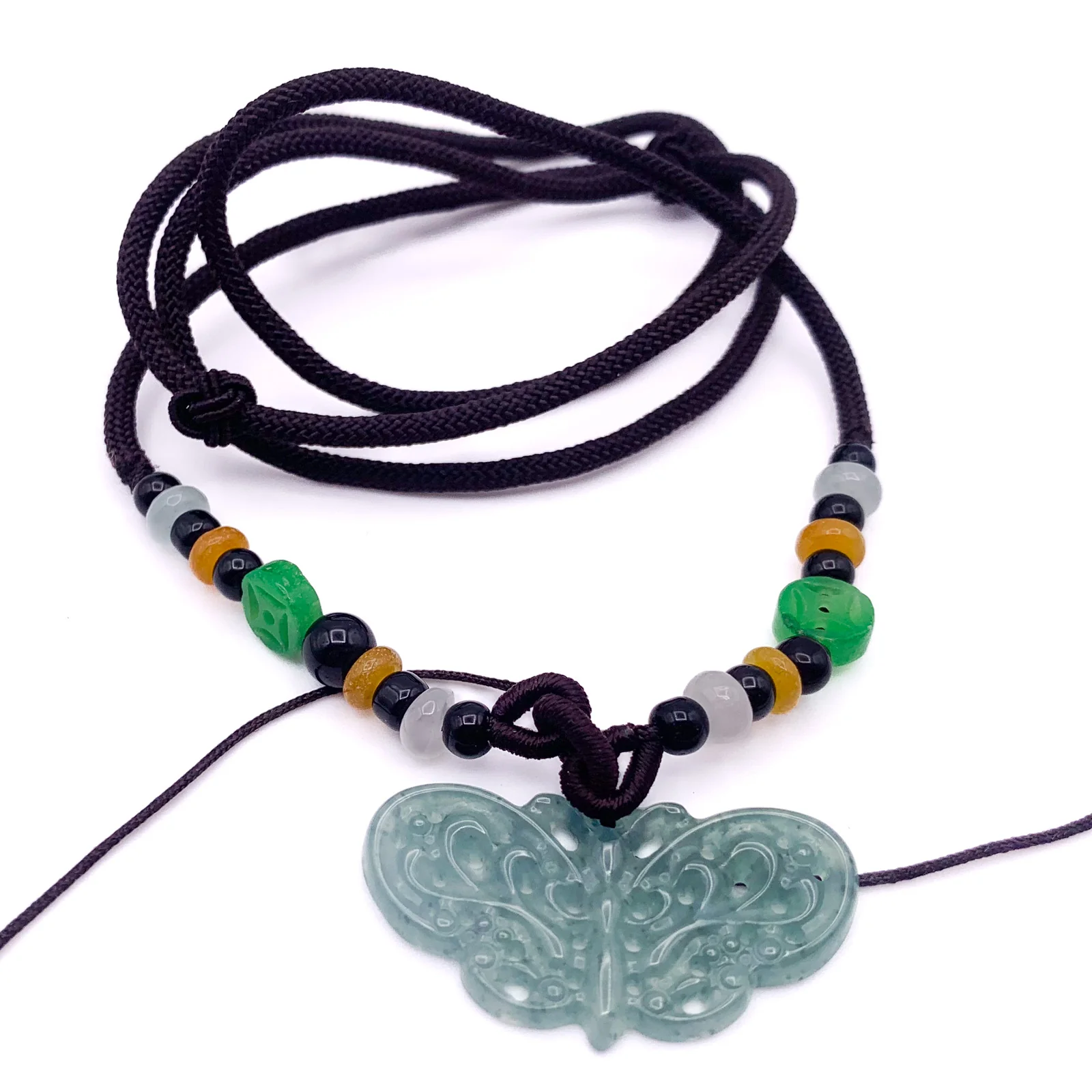 Certified Green Burma Natural A Jade Jadeite Pendant Butterfly Necklace - Image 7