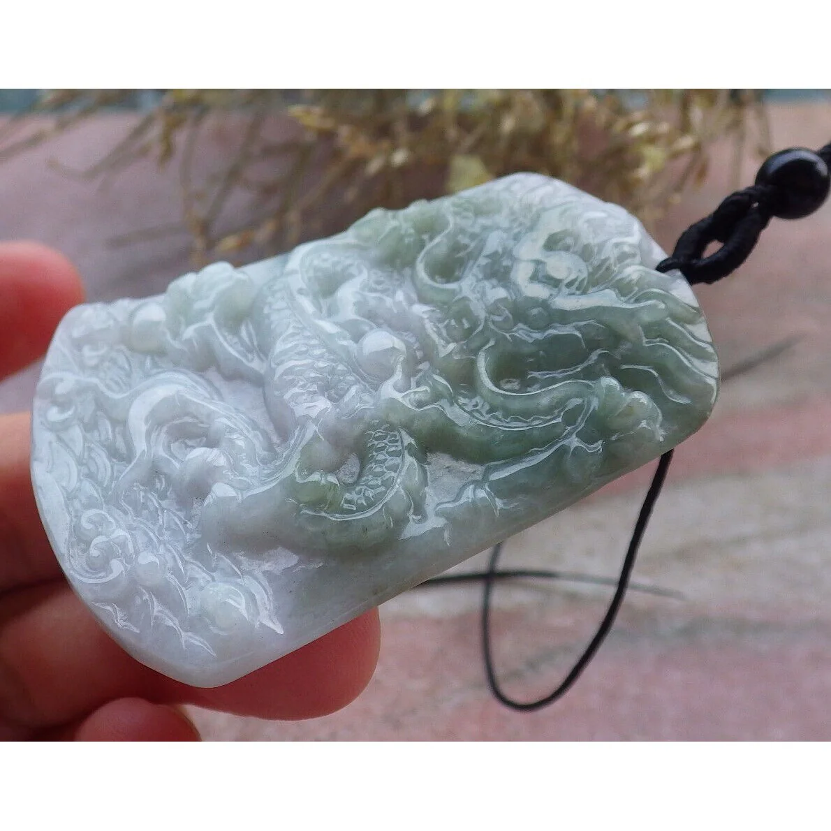 Certified Green Burma Natural A Jade Jadeite Pendant Dragon Necklace - Image 5