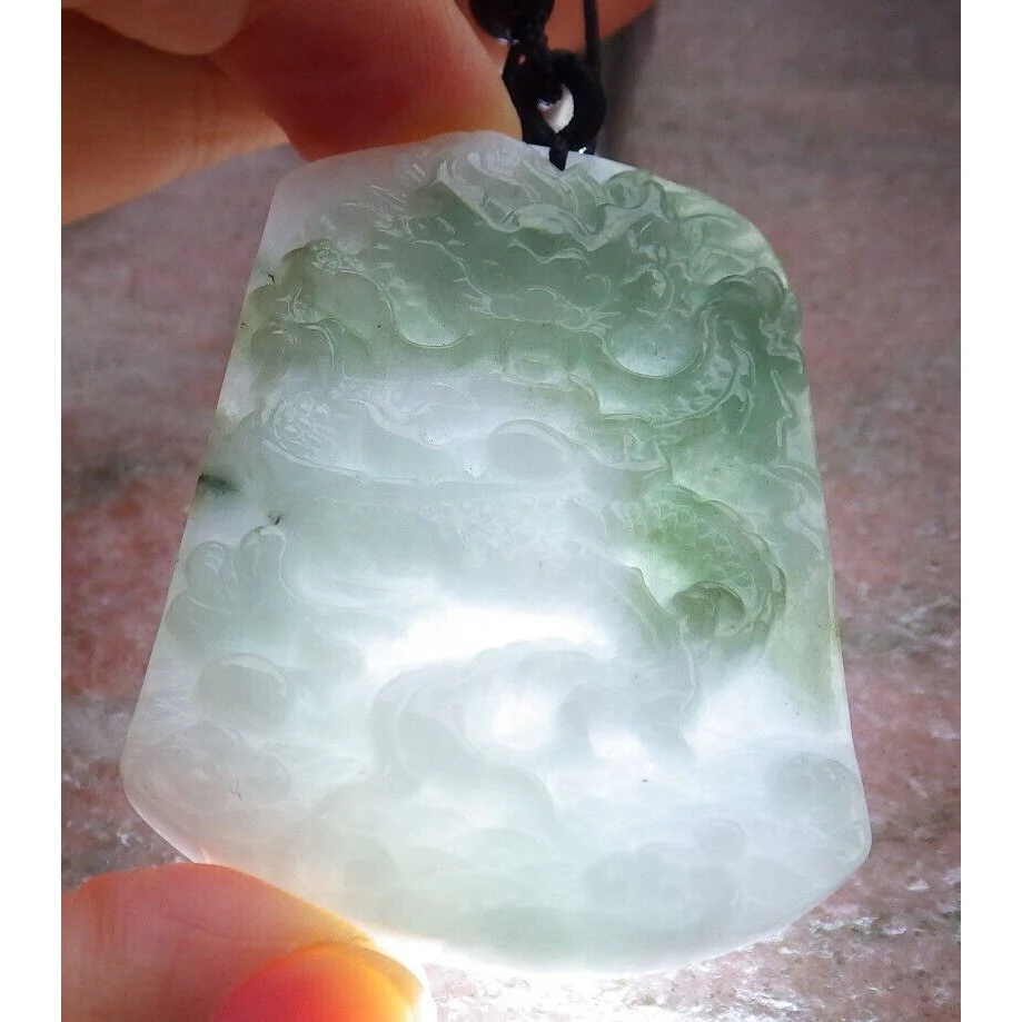 Certified Green Burma Natural A Jade Jadeite Pendant Dragon Necklace - Image 6