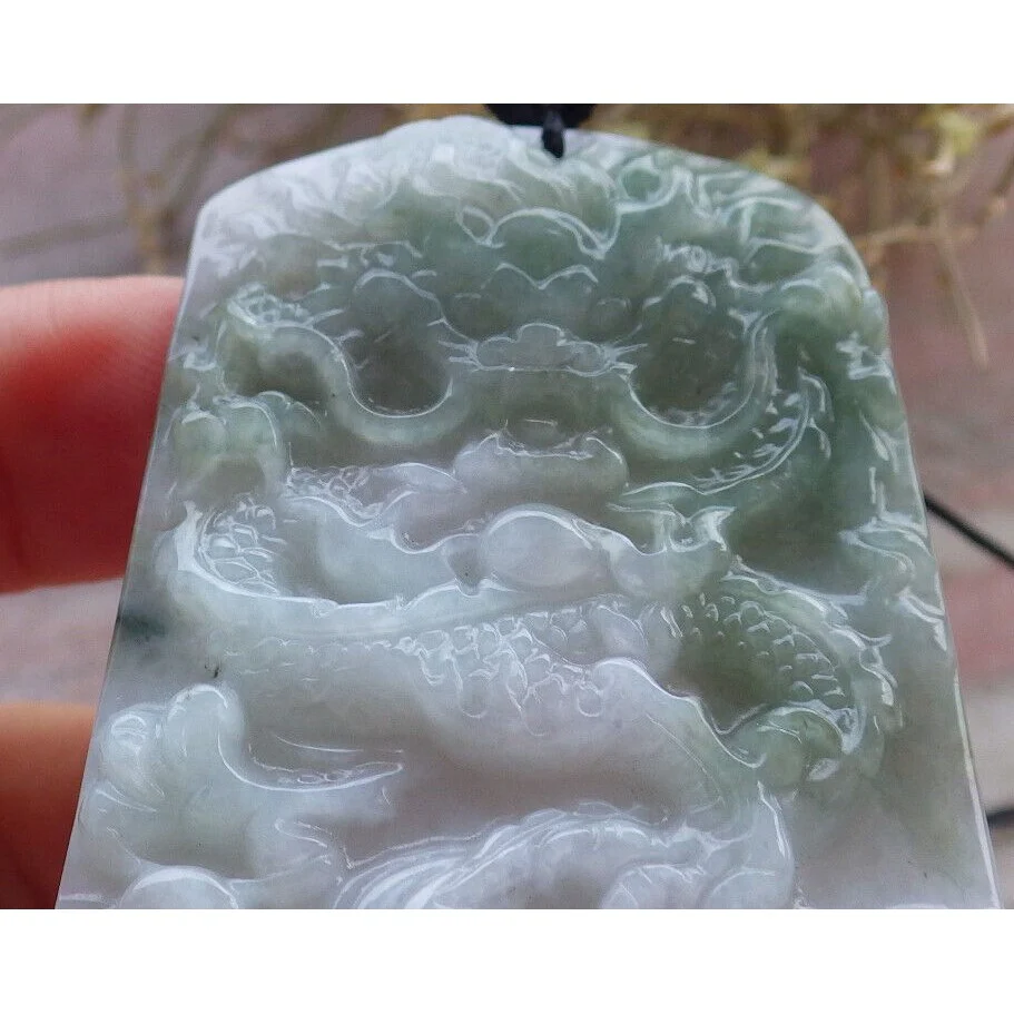 Certified Green Burma Natural A Jade Jadeite Pendant Dragon Necklace - Image 7