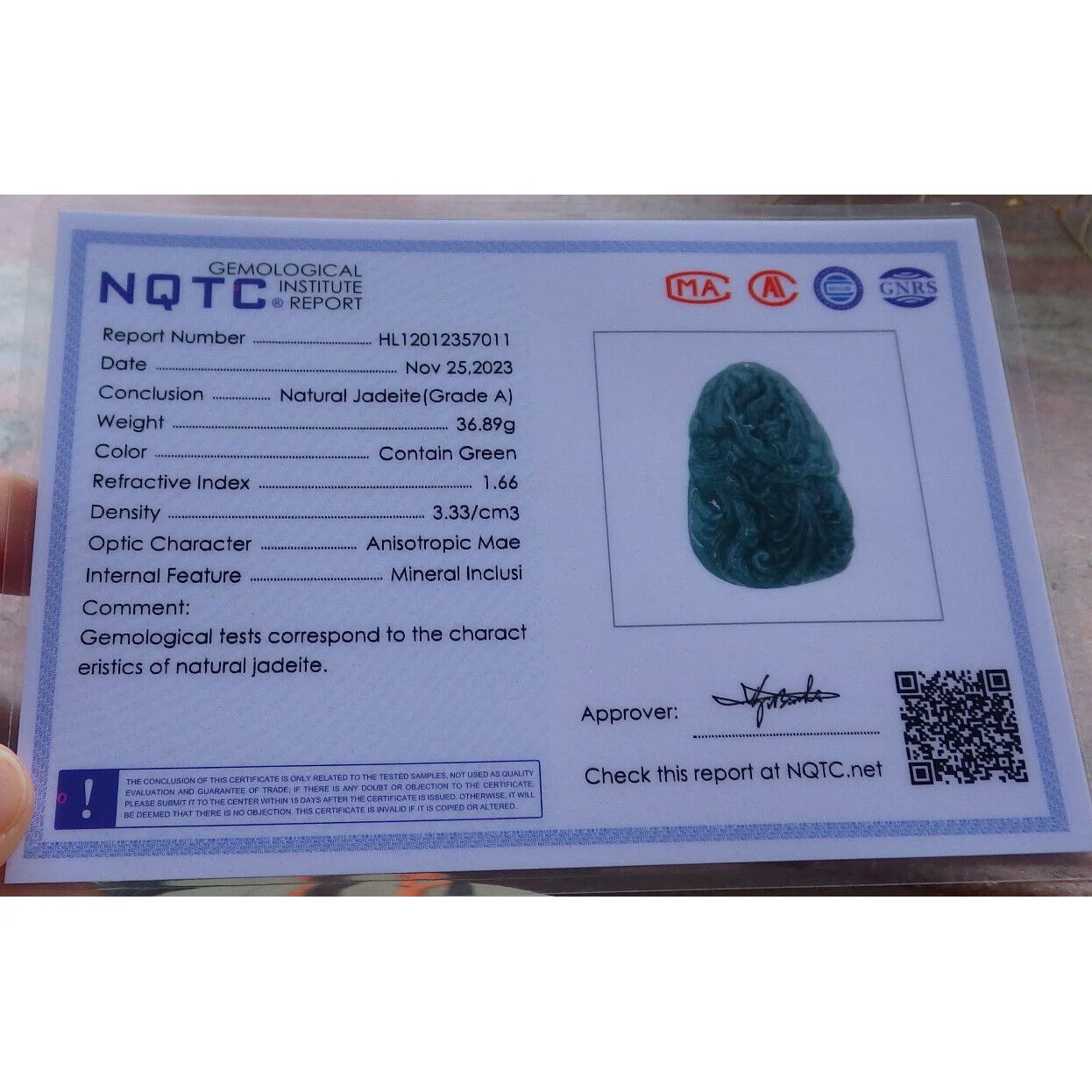 Certified Green Burma Natural A Jade Jadeite Pendant Dragon - Image 10