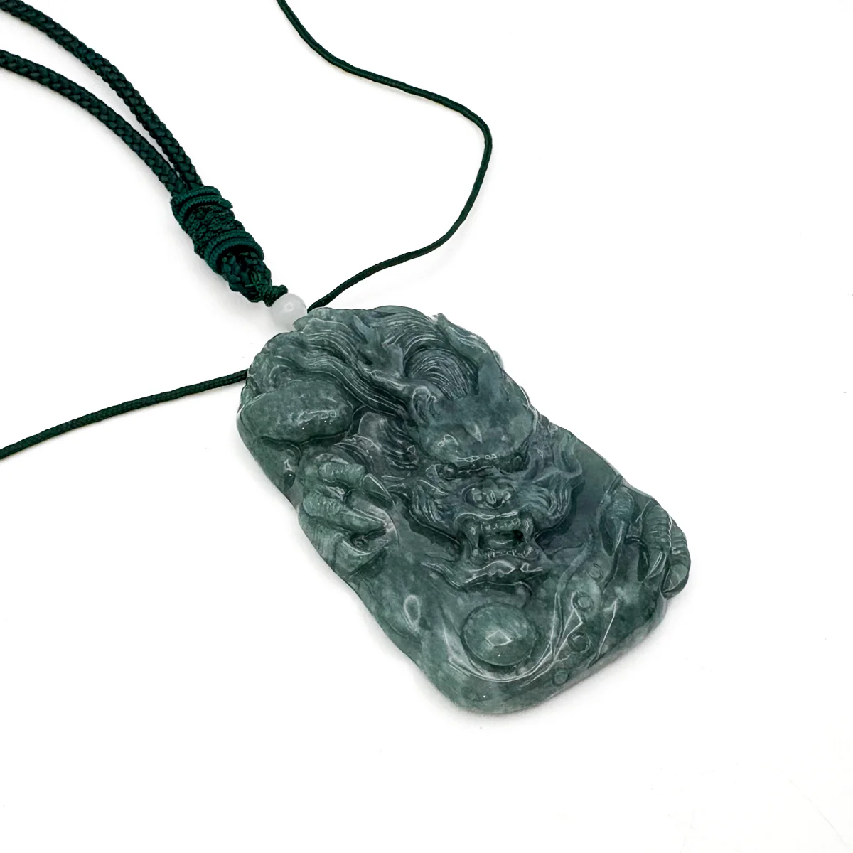 Certified Green Burma Natural A Jade Jadeite Pendant Dragon Necklace - Image 4