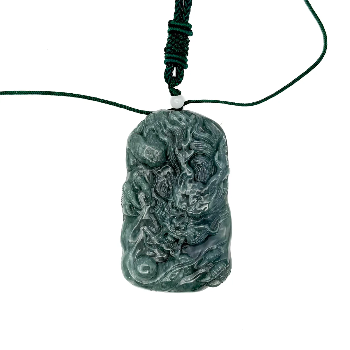 Certified Green Burma Natural A Jade Jadeite Pendant Dragon Necklace - Image 5