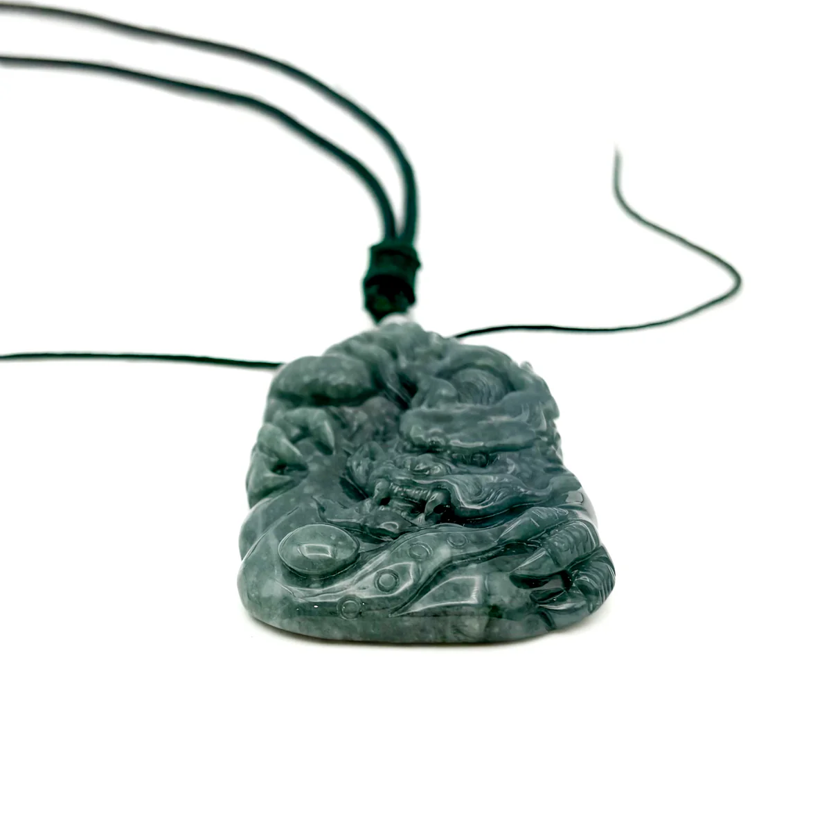 Certified Green Burma Natural A Jade Jadeite Pendant Dragon Necklace - Image 6