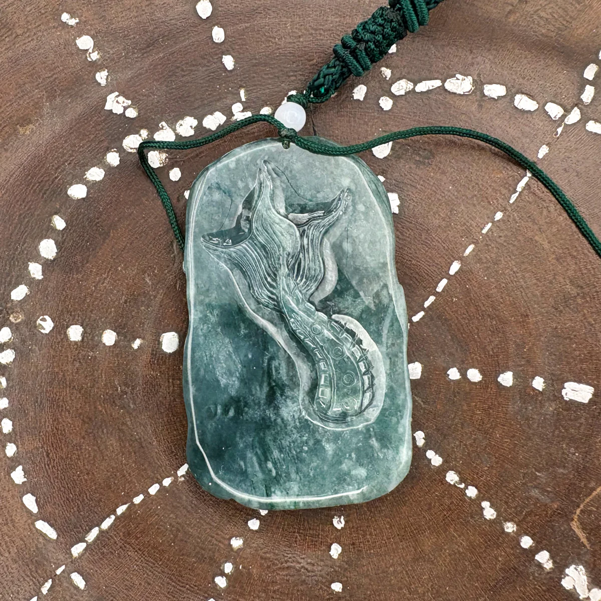 Certified Green Burma Natural A Jade Jadeite Pendant Dragon Necklace - Image 8