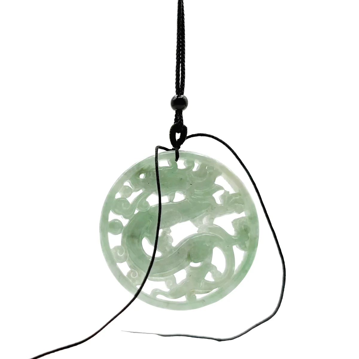 Certified Green Burma Natural A Jade Jadeite Pendant Dragon Circle - Image 10
