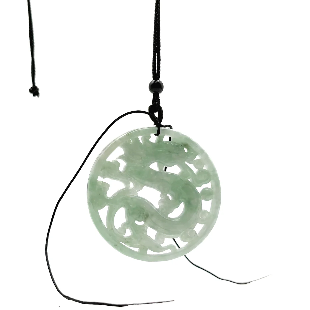 Certified Green Burma Natural A Jade Jadeite Pendant Dragon Circle - Image 11