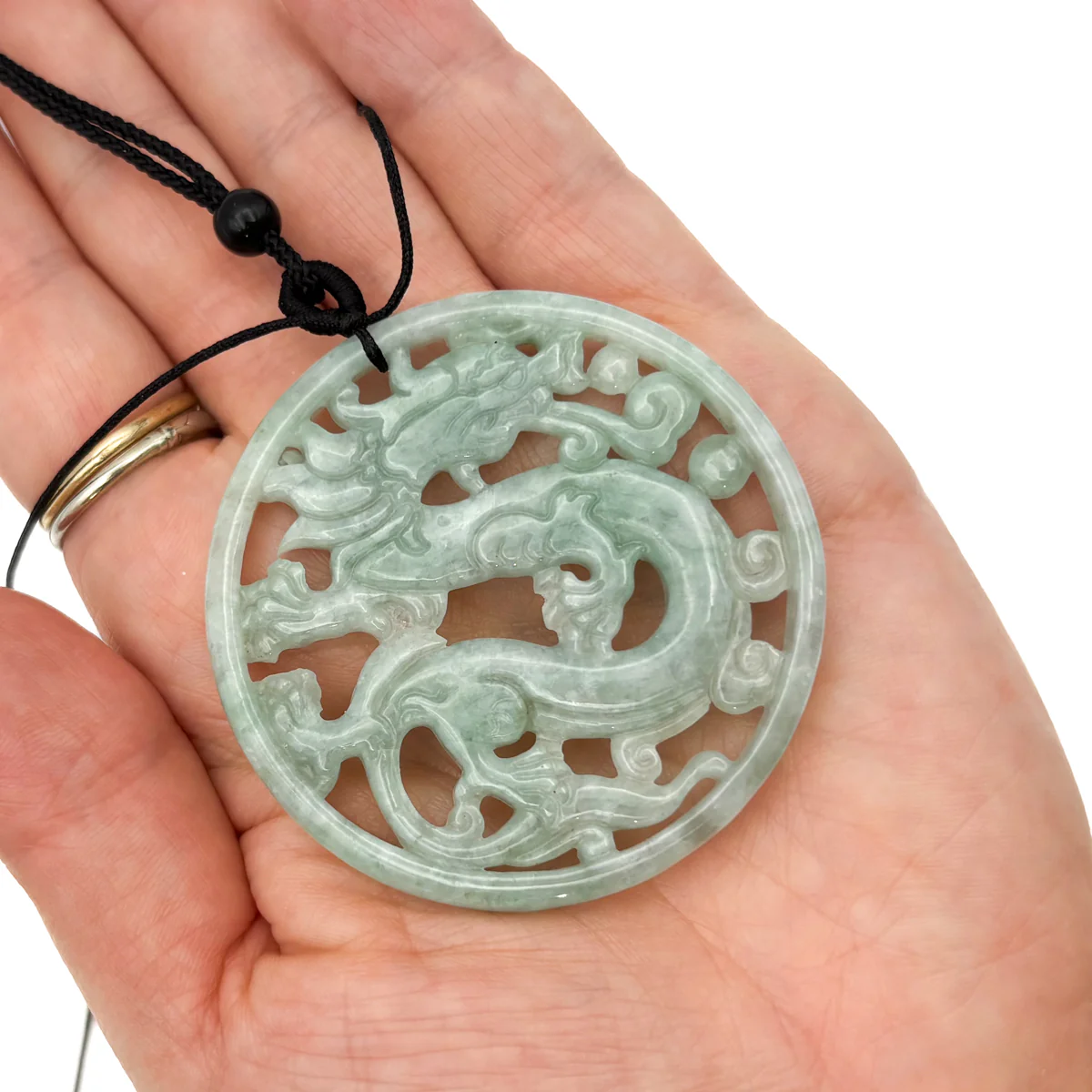 Certified Green Burma Natural A Jade Jadeite Pendant Dragon Circle - Image 12