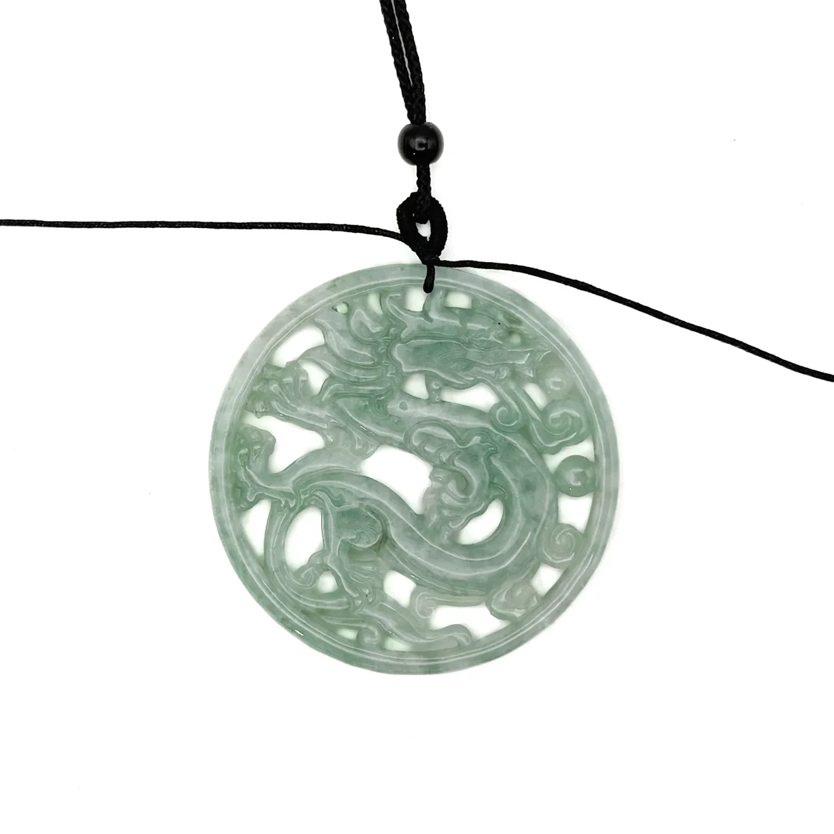 Certified Green Burma Natural A Jade Jadeite Pendant Dragon Circle - Image 2