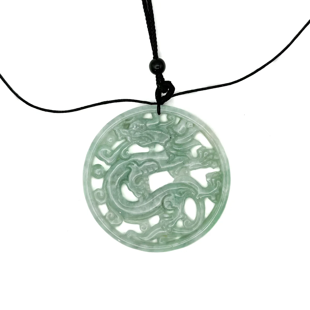 Certified Green Burma Natural A Jade Jadeite Pendant Dragon Circle - Image 4