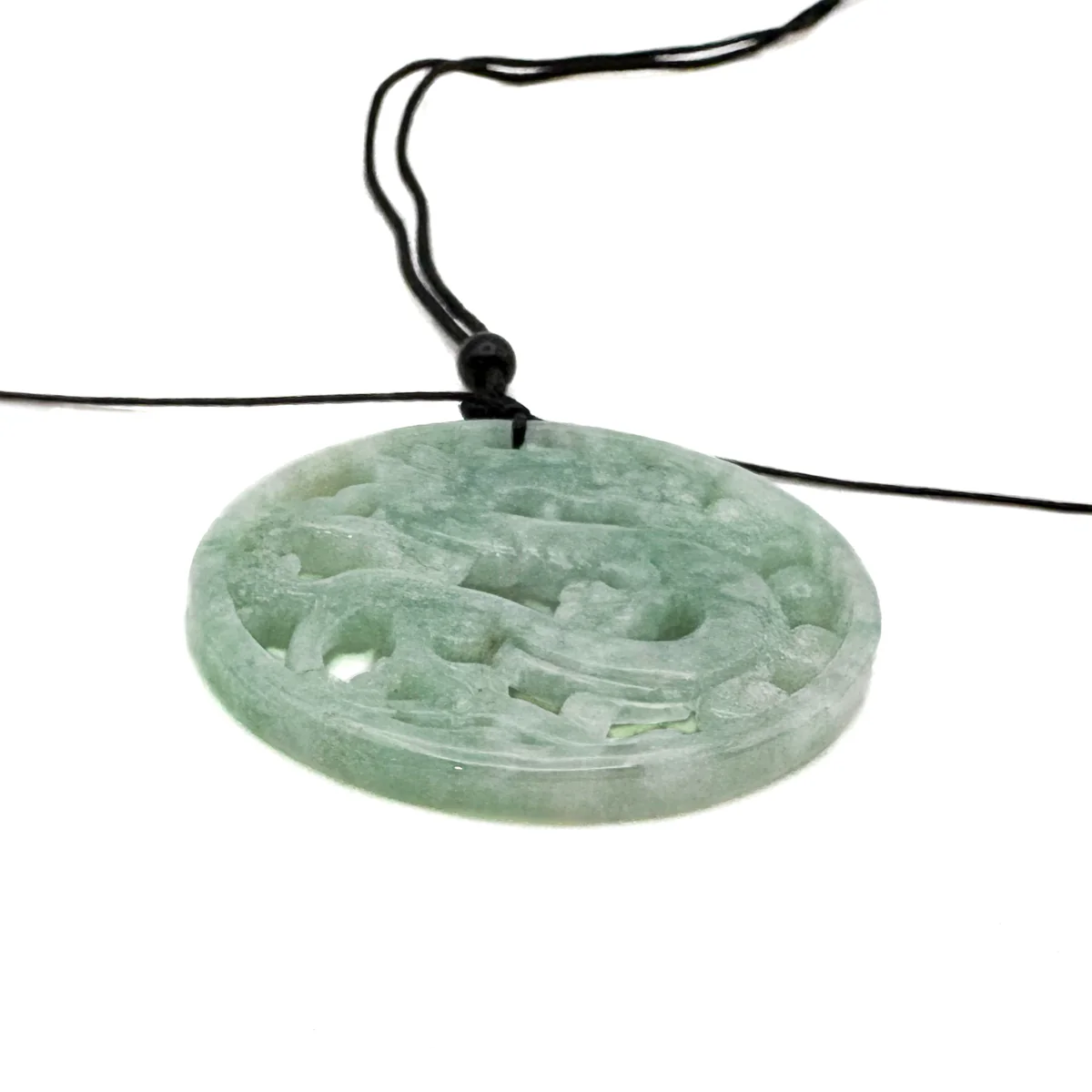 Certified Green Burma Natural A Jade Jadeite Pendant Dragon Circle - Image 6
