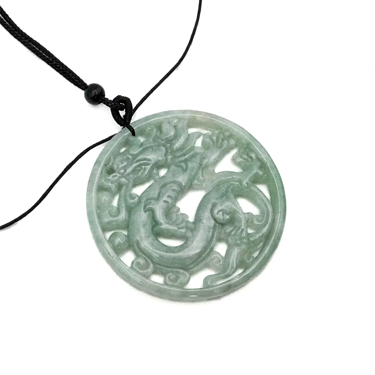 Certified Green Burma Natural A Jade Jadeite Pendant Dragon Circle - Image 7