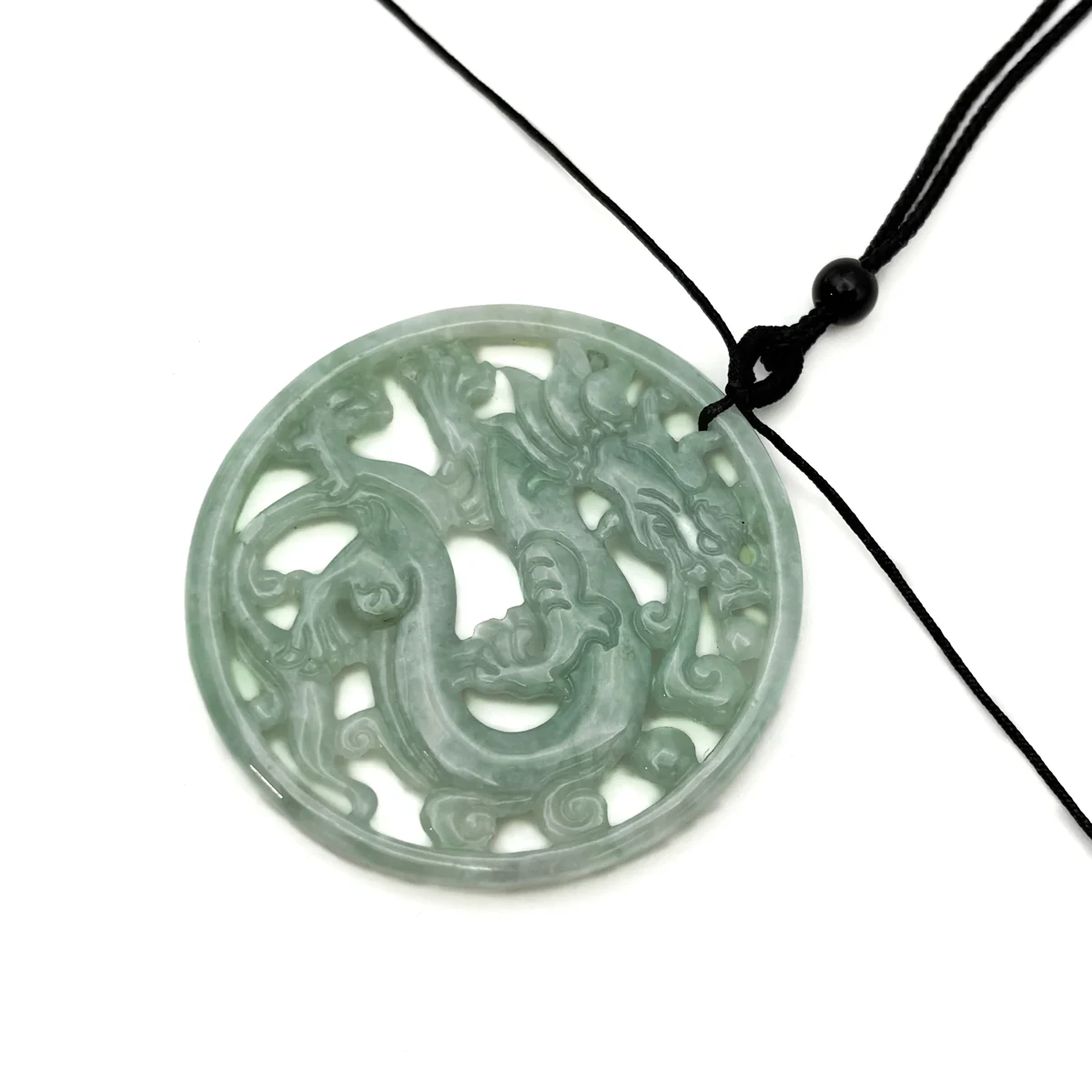 Certified Green Burma Natural A Jade Jadeite Pendant Dragon Circle - Image 8