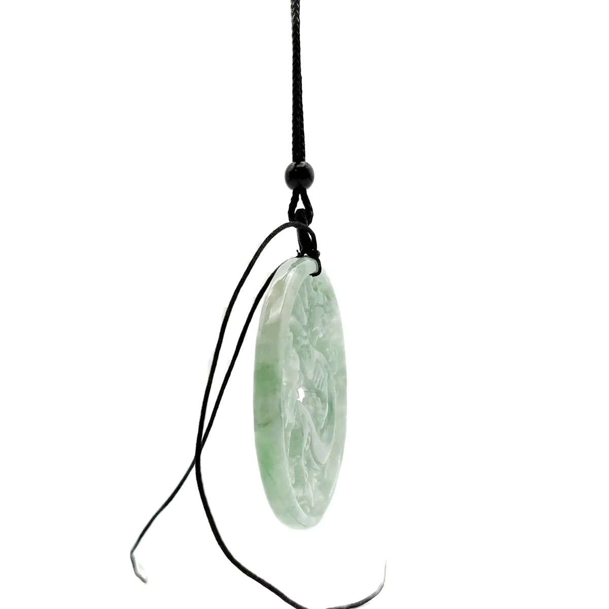 Certified Green Burma Natural A Jade Jadeite Pendant Dragon Circle - Image 9