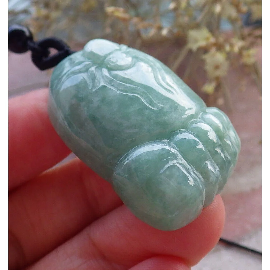 Certified Green Burma Natural A Jade Jadeite Pendant Foot Spider - Image 3