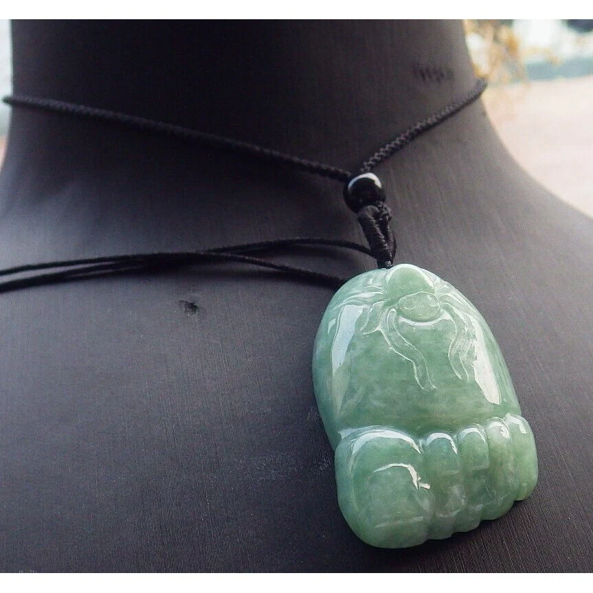 Certified Green Burma Natural A Jade Jadeite Pendant Foot Spider - Image 4