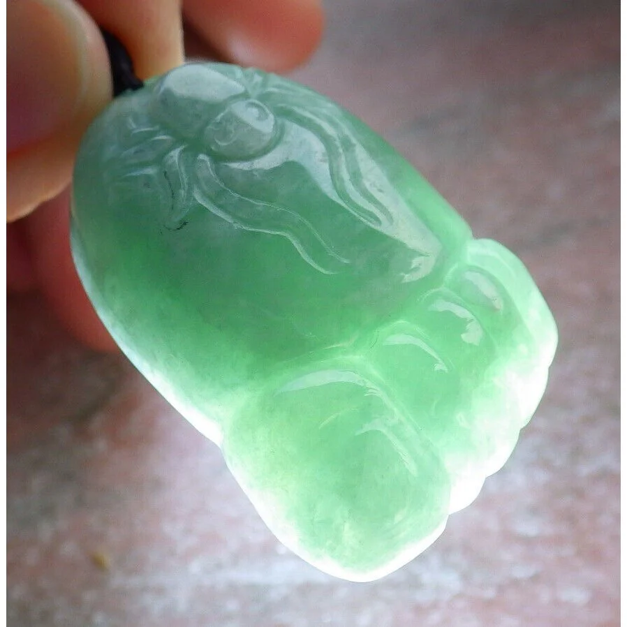 Certified Green Burma Natural A Jade Jadeite Pendant Foot Spider - Image 5