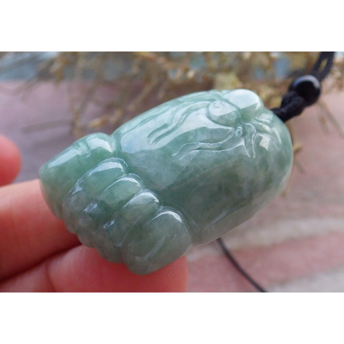 Certified Green Burma Natural A Jade Jadeite Pendant Foot Spider - Image 6