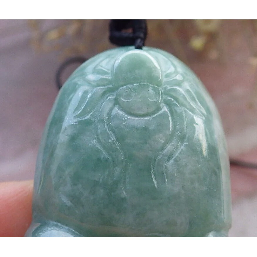 Certified Green Burma Natural A Jade Jadeite Pendant Foot Spider - Image 7