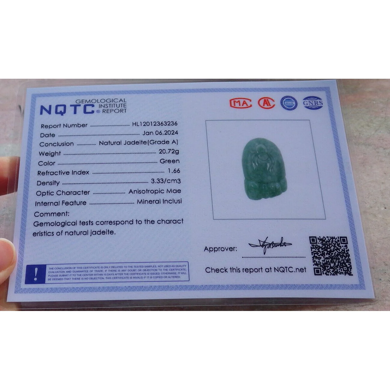 Certified Green Burma Natural A Jade Jadeite Pendant Foot Spider - Image 9