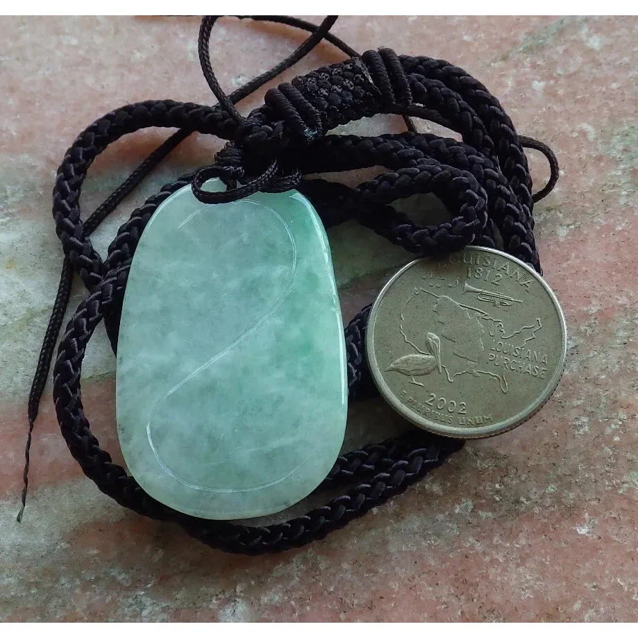 Certified Green Burma Natural A Jade Jadeite Pendant Fox Lotus Flower - Image 6