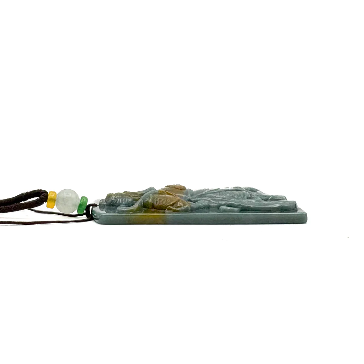 Certified Green Burma Natural A Jade Jadeite Pendant Guan Gong God Necklace - Image 6