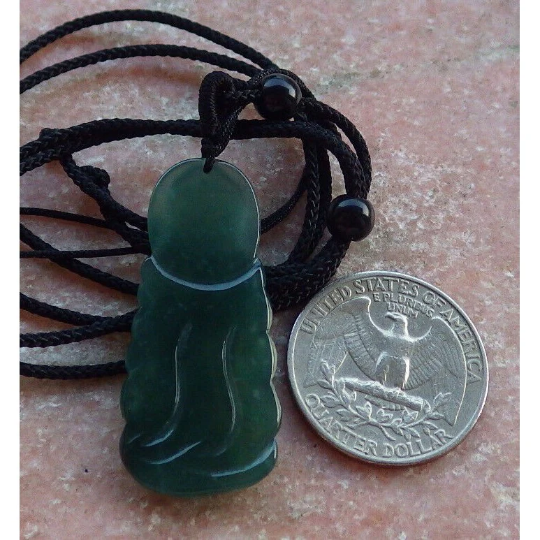 Certified Green Burma Natural A Jade Jadeite Pendant Guanyin Kwan Yin Necklace - Image 8
