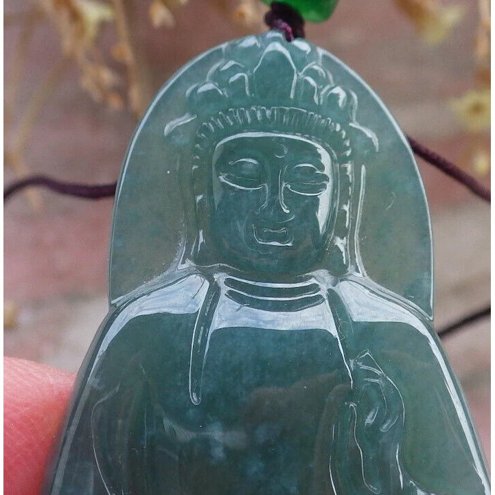 Certified Green Burma Natural A Jade Jadeite Pendant Guanyin Kwan Yin - Image 7