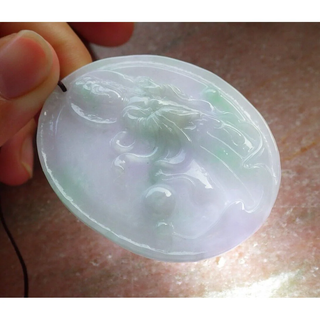 Certified Green Burma Natural A Jade Jadeite Pendant Guanyin Kwan Yin - Image 4