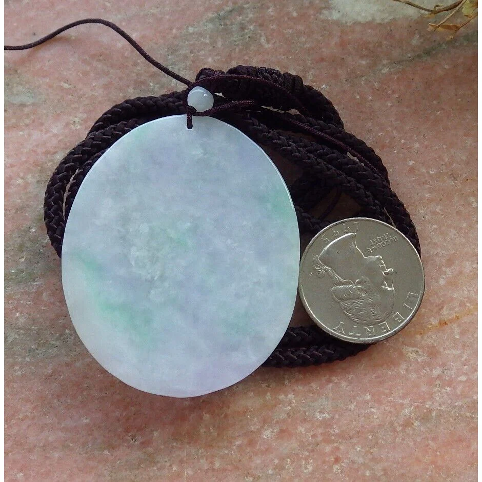 Certified Green Burma Natural A Jade Jadeite Pendant Guanyin Kwan Yin - Image 6
