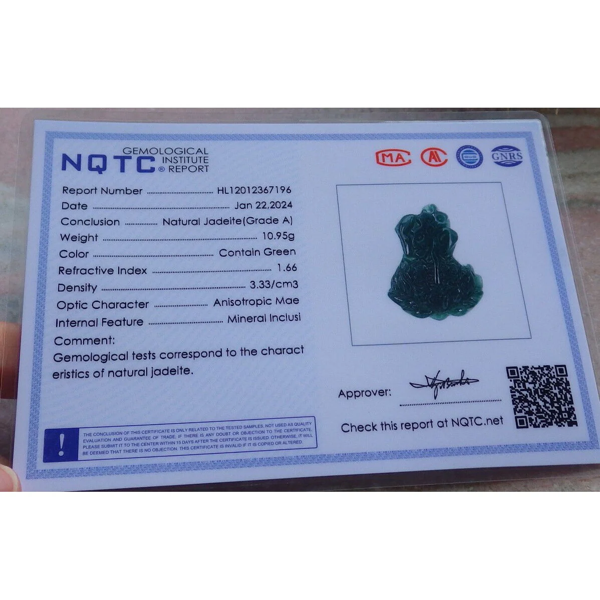 Certified Green Burma Natural A Jade Jadeite Pendant Lotus Flower Buddha - Image 9