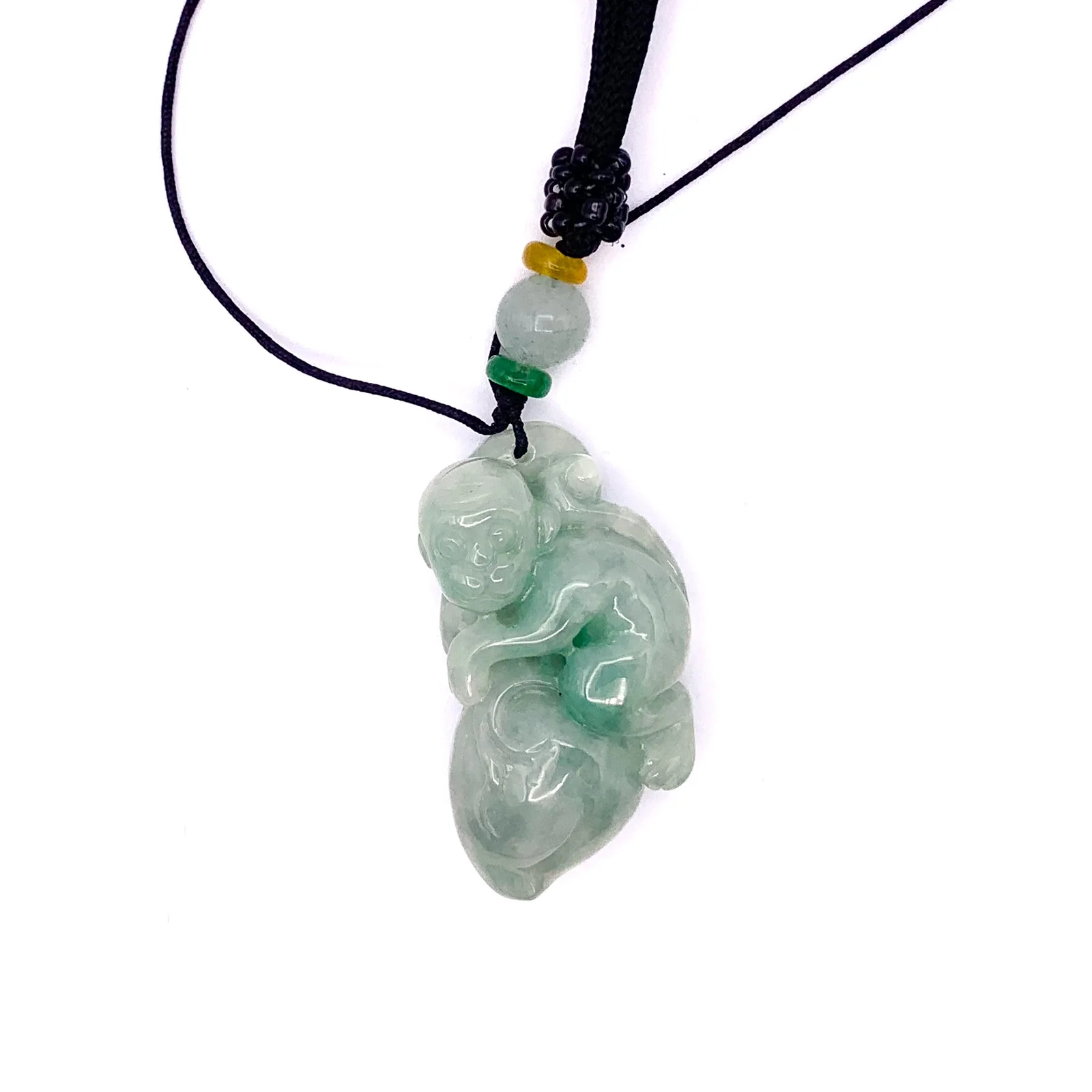 Certified Green Burma Natural A Jade Jadeite Pendant Monkey Peach - Image 5