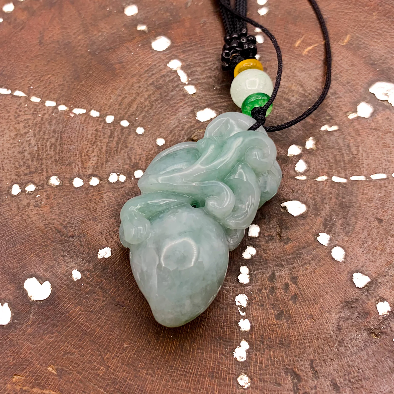 Certified Green Burma Natural A Jade Jadeite Pendant Monkey Peach - Image 8