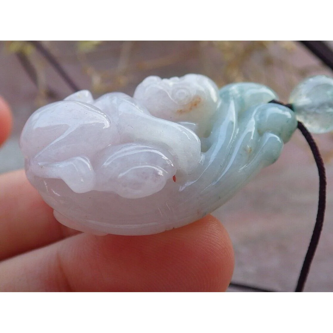 Certified Green Burma Natural A Jade Jadeite Pendant Monkey Yuan Bao - Image 6