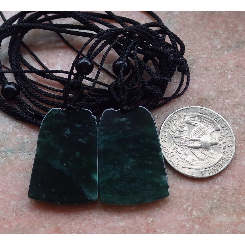 Certified Green Burma Natural A Jade Jadeite Pendant Phoenix Dragon (Pair) Necklaces - Image 11